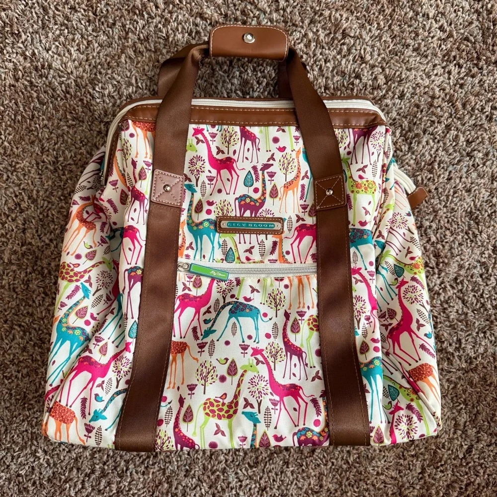 Lily Bloom Giraffe Park Carry On Wheeled Cabin Tote - Picture 5 of 11